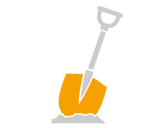 digging with shovel icon