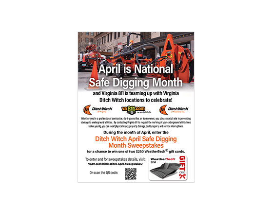 Ditch Witch April Sweepstakes Counter Card