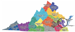Eastern VA Region 1 Map